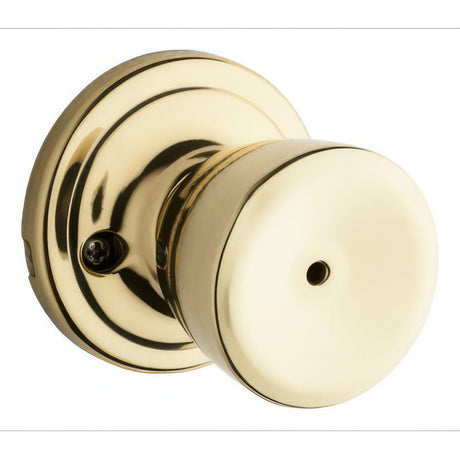 Kwikset 730A-3 Abbey Privacy Door Knob - Bright Brass