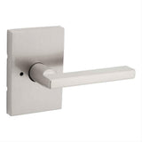 Kwikset 730HFLRCT-15 Halifax Lever with Rectangular Rose Privacy Door Lock and RCS Strike Satin Nickel