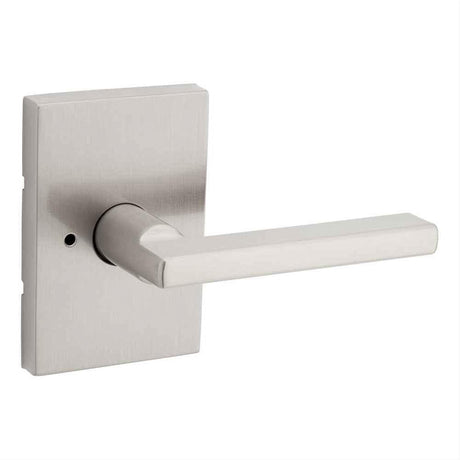 Kwikset 730HFLRCT-15 Halifax Lever with Rectangular Rose Privacy Door Lock and RCS Strike Satin Nickel