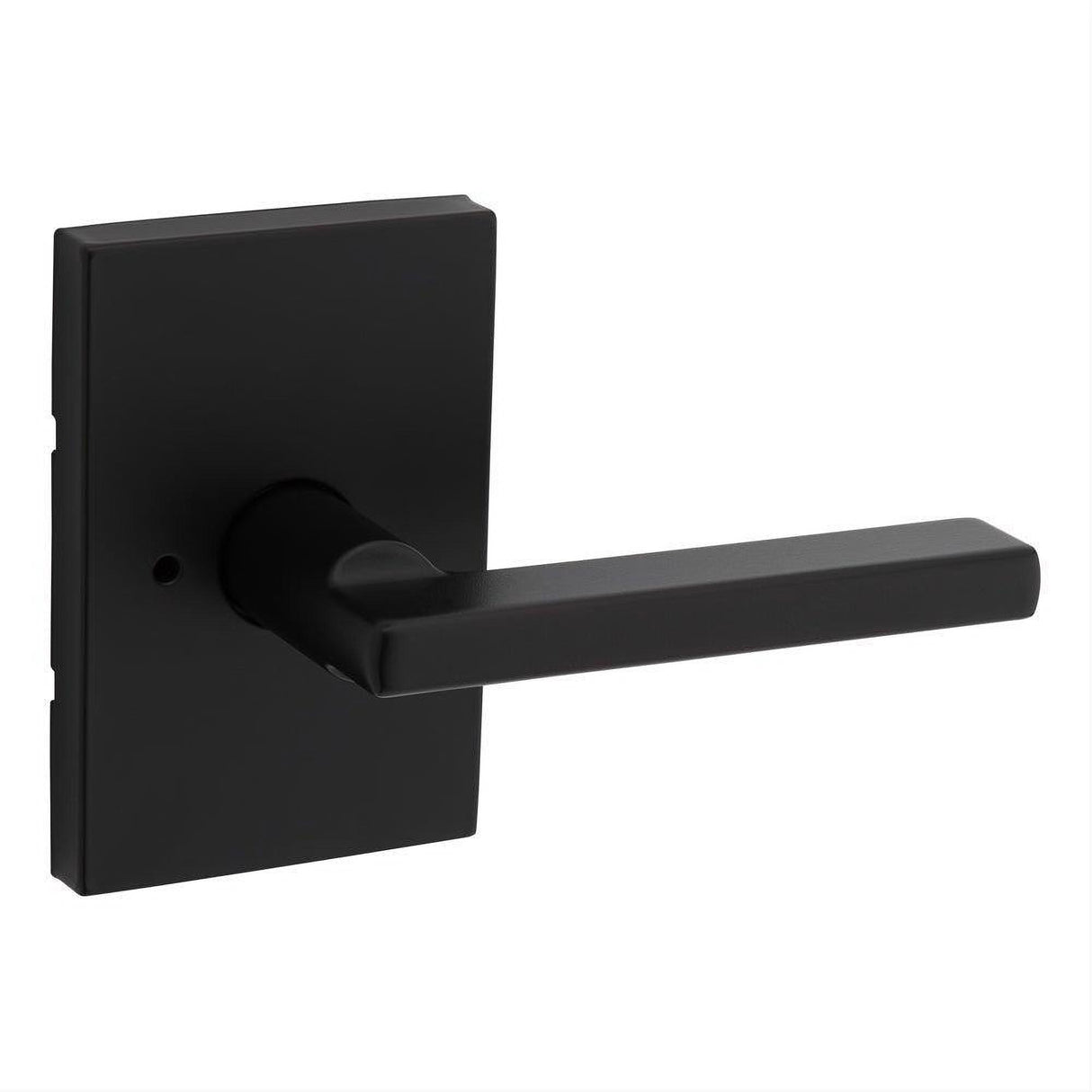 Kwikset 730HFLRCT-514 Halifax Lever with Rectangular Rose Privacy Door Lock and RCS Strike Matte Black