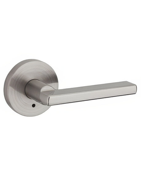 Kwikset 730HFLRDT-15 Halifax Lever with Round Rose Privacy Door Lock and RCS Strike Satin Nickel