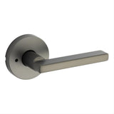 Kwikset 730HFLRDT-18G Halifax Lever with Round Rose Privacy Door Lock and RCS Strike Gunmetal