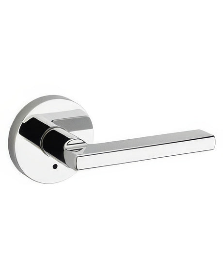 Kwikset 730HFLRDT-26 Halifax Lever with Round Rose Privacy Door Lock and RCS Strike Bright Chrome