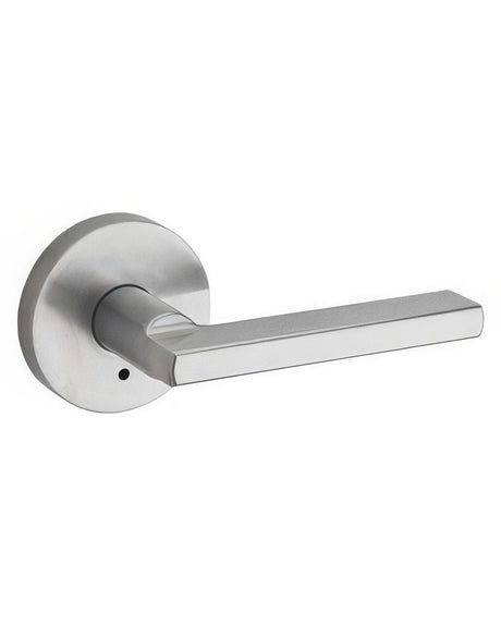 Kwikset 730HFLRDT-26D Halifax Lever with Round Rose Privacy Door Lock and RCS Strike Satin Chrome