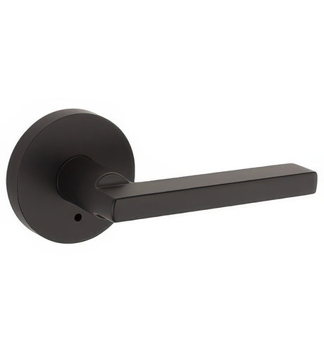 Kwikset 730HFLRDT-514 Halifax Lever with Round Rose Privacy Door Lock and RCS Strike Matte Black