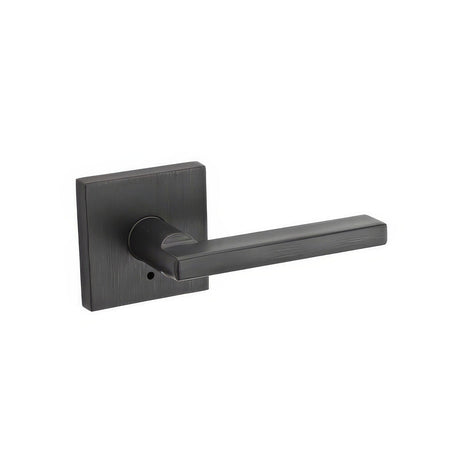 Kwikset 730HFLSQT-11P Halifax Lever with Square Rose Privacy Door Lock and RCS Strike Venetian Bronze