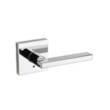 Kwikset 730HFLSQT-26 Halifax Lever with Square Rose Privacy Door Lock and RCS Strike Bright Chrome