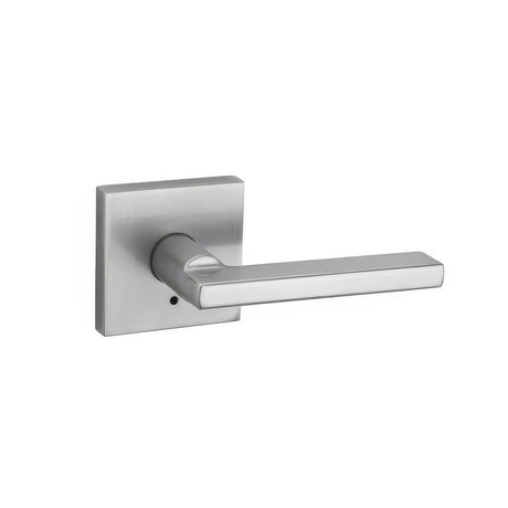 Kwikset 730HFLSQT-26D Halifax Lever with Square Rose Privacy Door Lock and RCS Strike Satin Chrome