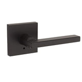 Kwikset 730HFLSQT-514 Halifax Lever with Square Rose Privacy Door Lock and RCS Strike Matte Black