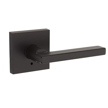 Kwikset 730HFLSQT-514 Halifax Lever with Square Rose Privacy Door Lock and RCS Strike Matte Black