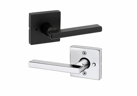 Kwikset 730HFLSQT Halifax Lever in Matte Black by Bright Chrome