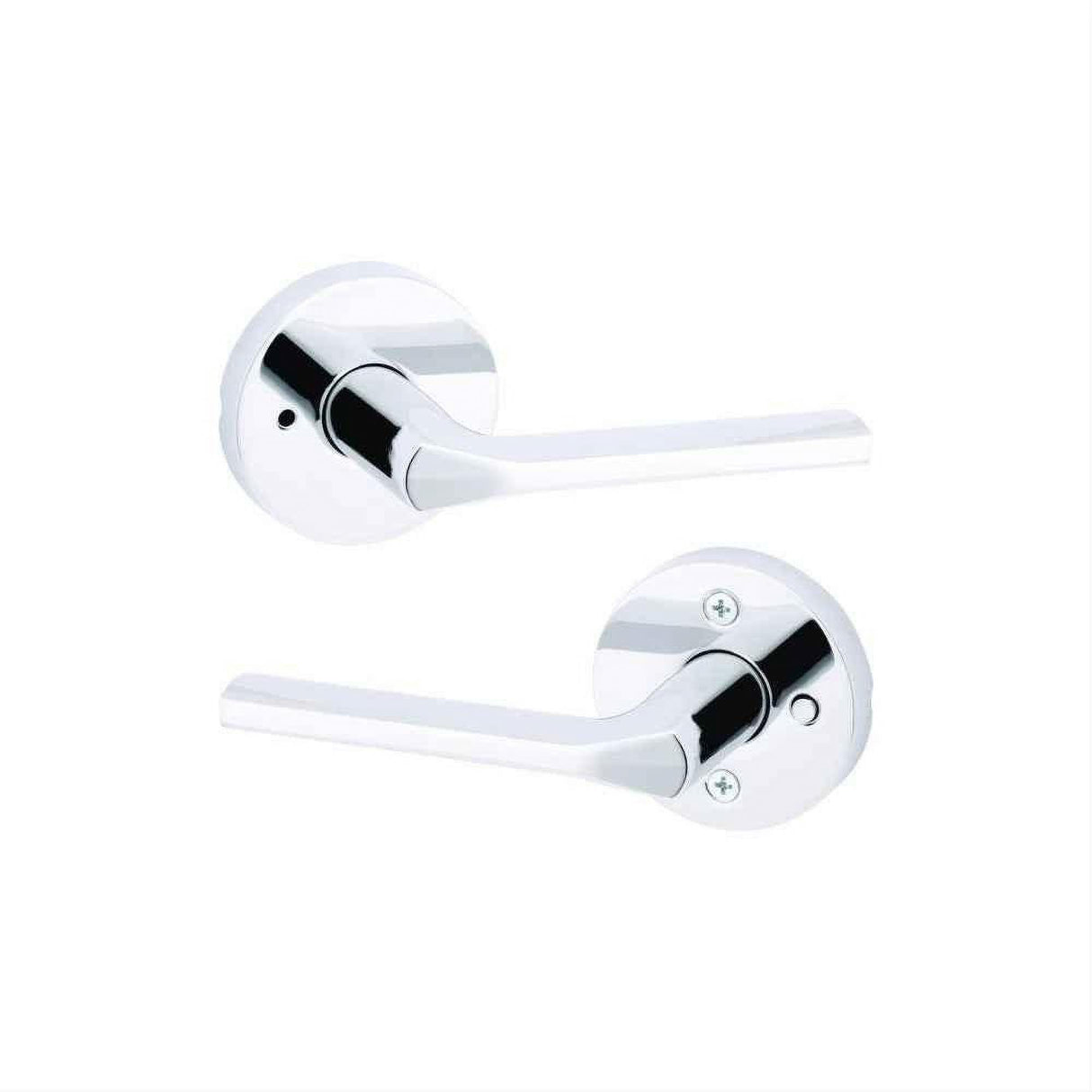 Kwikset 730LSLRDT-26 Lisbon Lever with Round Rose Privacy Door Lock and RCS Strike Bright Chrome