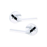 Kwikset 730LSLRDT-26 Lisbon Lever with Round Rose Privacy Door Lock and RCS Strike Bright Chrome