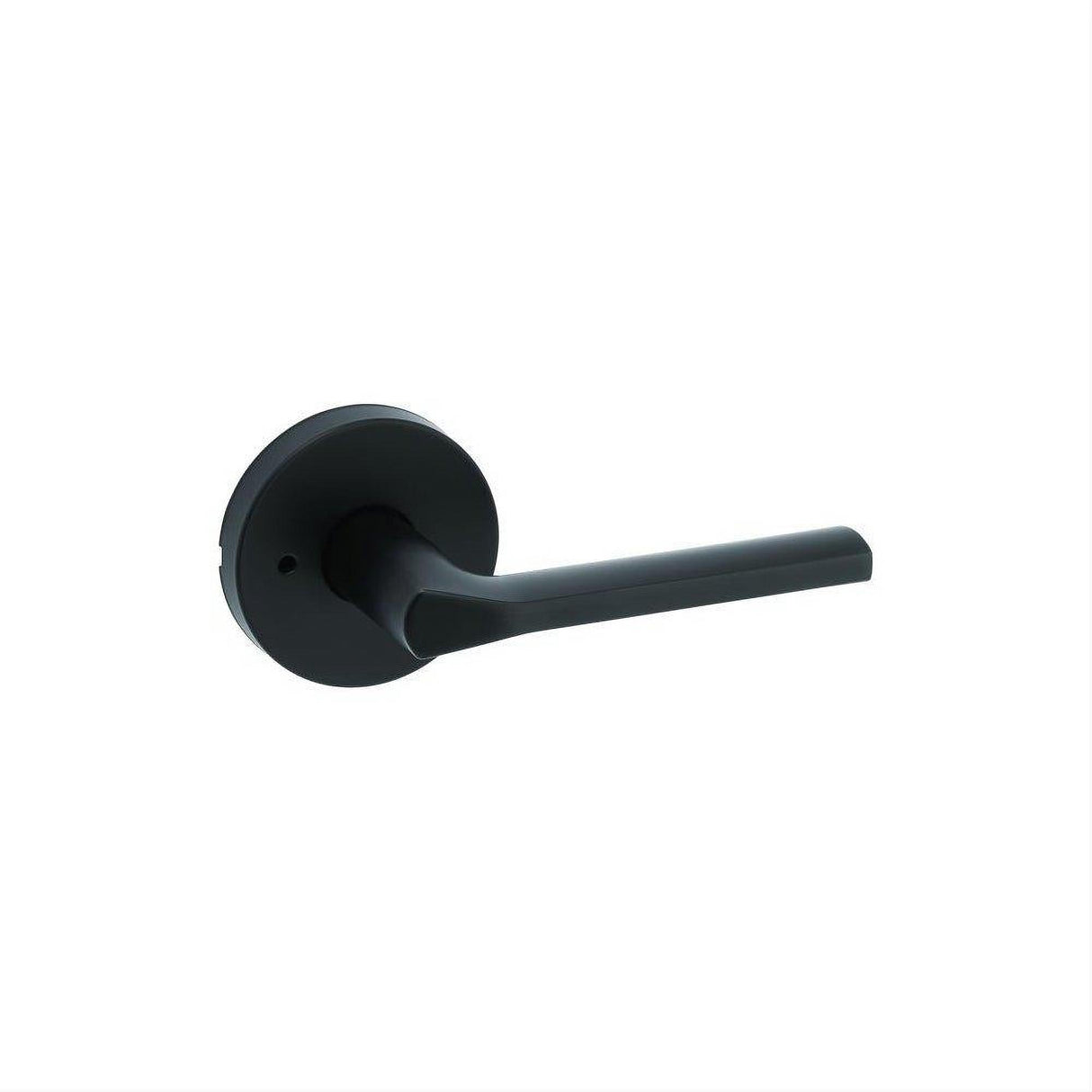 Kwikset 730LSLRDT-514 Lisbon Lever with Round Rose Privacy Door Lock and RCS Strike Matte Black