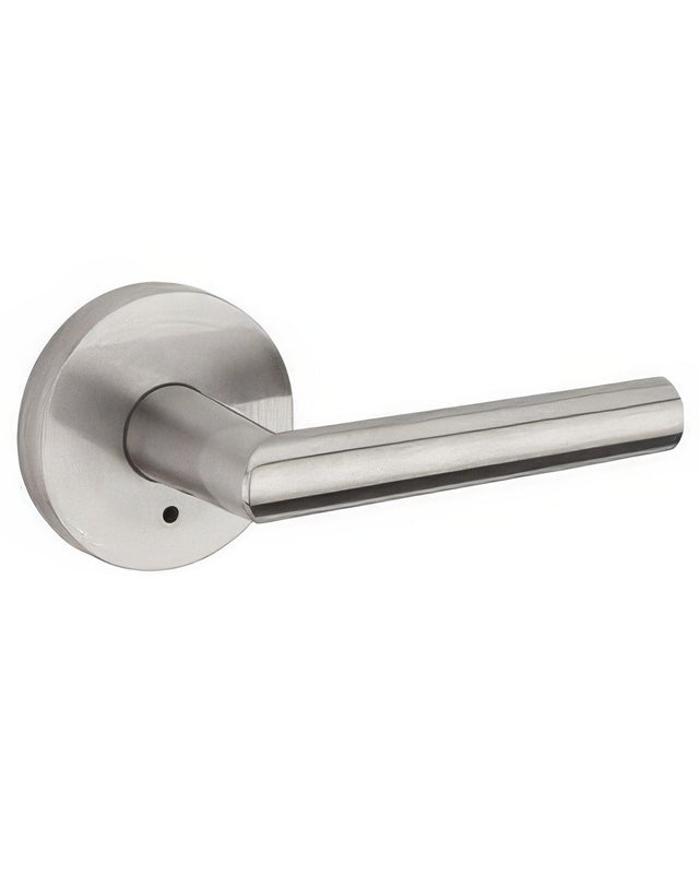 Kwikset 730MILRDT-15 155MILRDT Milan Privacy Door Lever with Round Rosette Satin Nickel