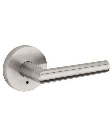 Kwikset 730MILRDT-15 Milan Privacy Door Lever with Round Rosette Satin Nickel