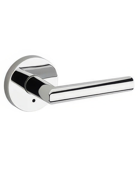 Kwikset 730MILRDT-26 Milan Privacy Door Lever with Round Rosette Bright Chrome