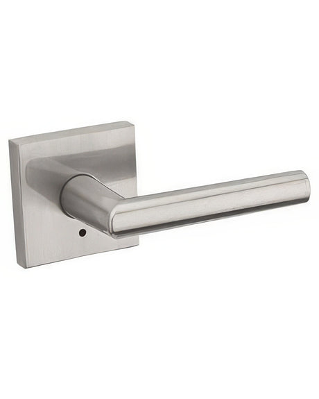 Kwikset 730MILSQT-15 Milan Privacy Door Lever with Square Rosette Satin Nickel