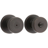 Kwikset 730PSKRDT-11P Pismo Knob with Round Rose Privacy Lock and RCS Strike Venetian Bronze