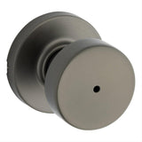 Kwikset 730PSKRDT-18G Pismo Knob with Round Rose Privacy Lock and RCS Strike Gunmetal