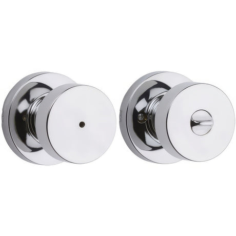 Kwikset 730PSKRDT-26 Pismo Knob with Round Rose Privacy Lock and RCS Strike Bright Chrome