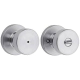 Kwikset 730PSKRDT-26D Pismo Knob with Round Rose Privacy Lock and RCS Strike Satin Chrome