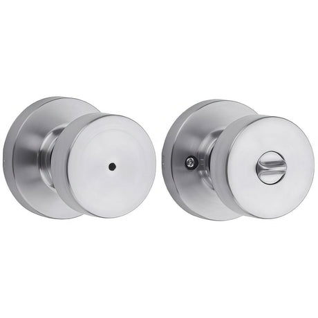 Kwikset 730PSKRDT-26D Pismo Knob with Round Rose Privacy Lock and RCS Strike Satin Chrome
