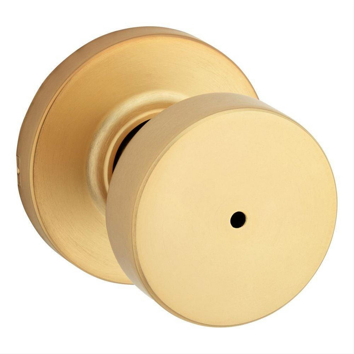 Kwikset 730PSKRDT-4 Pismo Knob with Round Rose Privacy Lock and RCS Strike Satin Brass