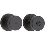Kwikset 730PSKRDT-514 Pismo Knob with Round Rose Privacy Lock and RCS Strike Matte Black
