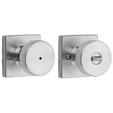 Kwikset 730PSKSQT-26D Pismo Knob with Square Rose Privacy Lock and RCS Strike Satin Chrome