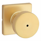 Kwikset 730PSKSQT-4 Pismo Knob with Square Rose Privacy Lock and RCS Strike Satin Brass