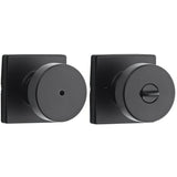Kwikset 730PSKSQT-514 Pismo Knob with Square Rose Privacy Lock and RCS Strike Matte Black