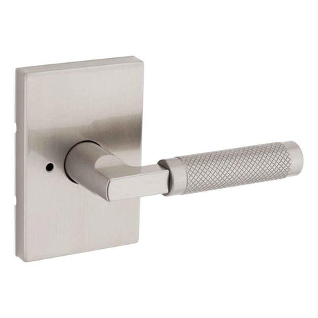 Kwikset 730PVLRCT-15 Prava Lever with Rectangular Rose Privacy Door Lock Satin Nickel