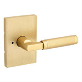 Kwikset 730PVLRCT-4 Prava Lever with Rectangular Rose Privacy Door Lock Satin Brass
