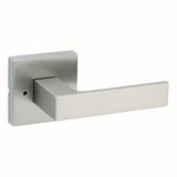 Kwikset 730SALSQT-15 Singapore Lever with Square Rose Privacy Door Lock and RCS Strike Satin Nickel