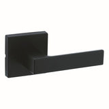 Kwikset 730SALSQT-514 Singapore Lever with Square Rose Privacy Door Lock and RCS Strike Matte Black