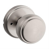 Kwikset 730SOK-15 Sora Knob with Traditional Round Rose Privacy Door Lock and RCS Strike Satin Nickel