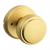 Kwikset 730SOK-4 Sora Knob with Traditional Round Rose Privacy Door Lock and RCS Strike Satin Brass