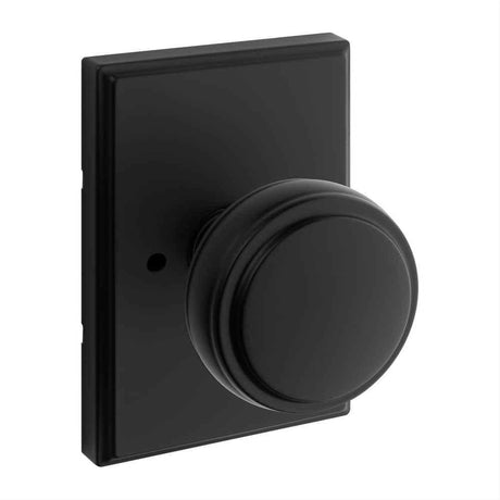 Kwikset 730SOKTRCT-514 Sora Knob with Traditional Rectangular Rose Privacy Door Lock and RCS Strike Matte Black