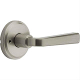 Kwikset 730TDLTRCT-15 Trafford Lever with Traditional Rectangle Rose Privacy Door Lock and RCS Strike Satin Nickel