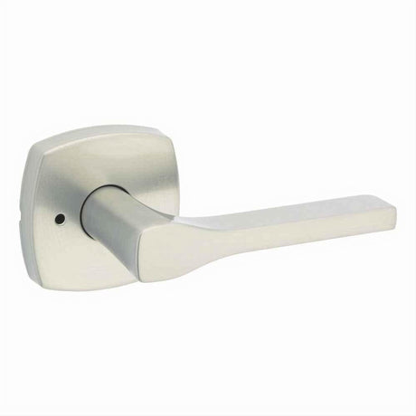 Kwikset 730TPLMDT-15 Tripoli Lever with Midtown Rose Privacy Door Lock and RCS Strike Satin Nickel