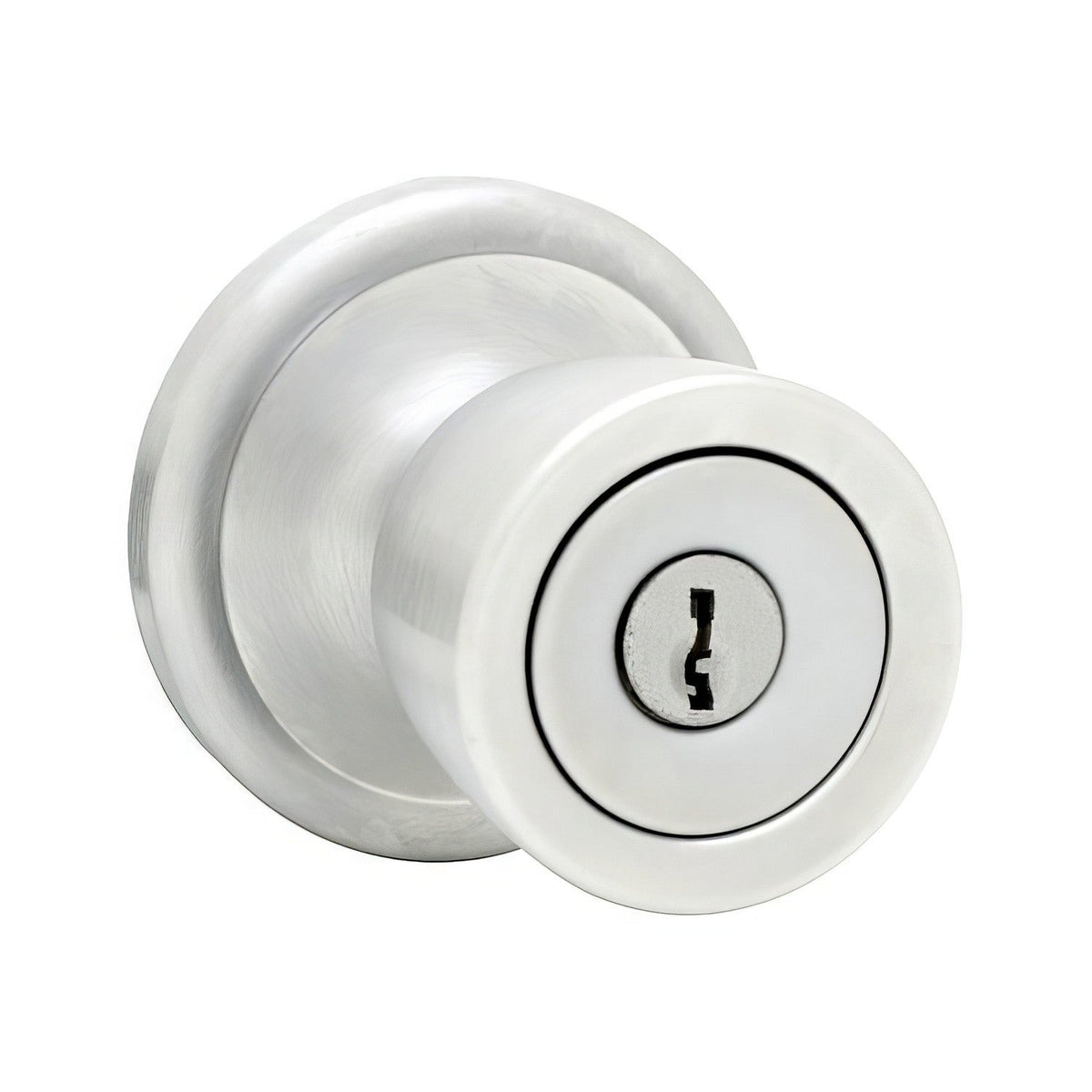 Kwikset 740A-26DS Abbey Single Cylinder Keyed Entry Knob - Satin Chrome