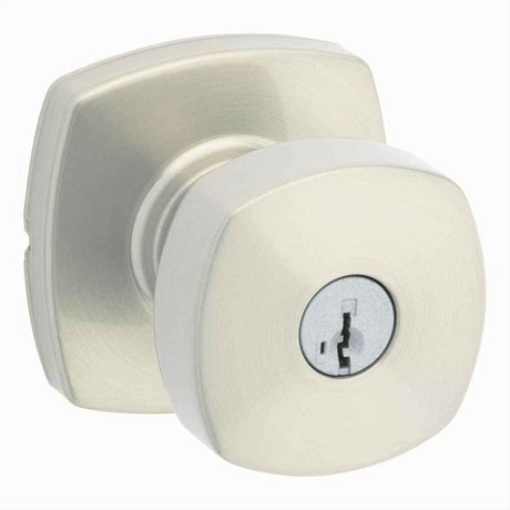 Kwikset 740AYKMDT-15S Arroyo Knob with Midtown Rose Entry Door Lock SmartKey and RCS Strike Satin Nickel