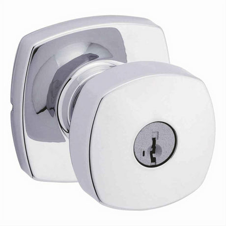 Kwikset 740AYKMDT-26S Arroyo Knob with Midtown Rose Entry Door Lock SmartKey and RCS Strike Bright Chrome