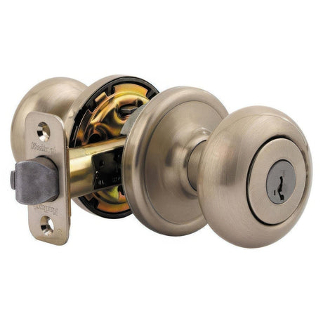 Kwikset 740H-15S Hancock Single Cylinder Keyed Entry Knob Satin Nickel