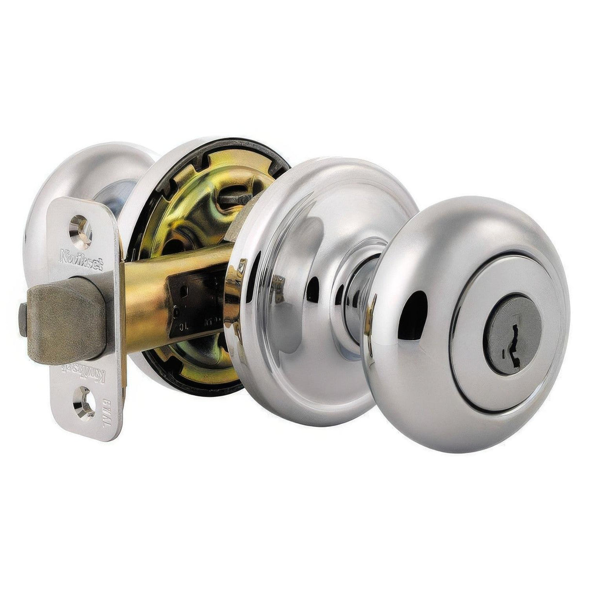 Kwikset 740H-26S Hancock Single Cylinder Keyed Entry Knob Bright Chrome