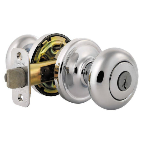 Kwikset 740H-26S Hancock Single Cylinder Keyed Entry Knob Bright Chrome