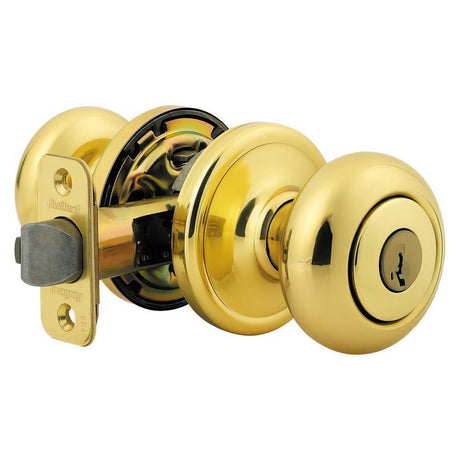 Kwikset 740H-3S Hancock Single Cylinder Keyed Entry Knob Bright Brass