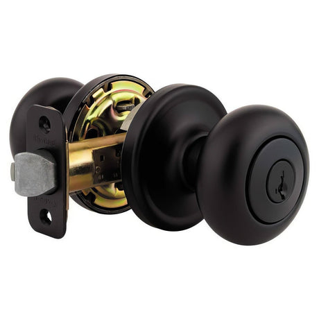 Kwikset 740H-5SV1 Hancock Single Cylinder Keyed Entry Knob Antique Brass