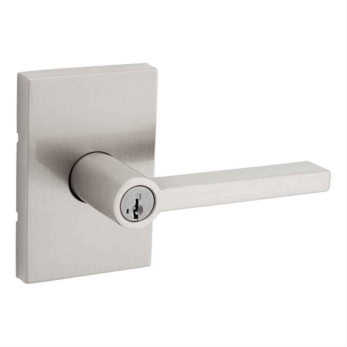 Kwikset 740HFLRCT-15S Halifax Lever with Rectangular Rose Entry Door Lock SmartKey and RCS Strike Satin Nickel